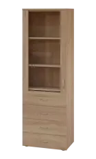 LE - 64 skříň léková prosklená, levá, dub bardolino